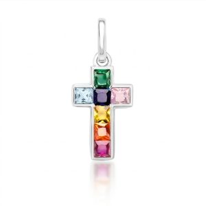 Multicolor Cross Pendant – Aurora
