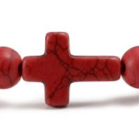 Red Cross Bracelet beaded