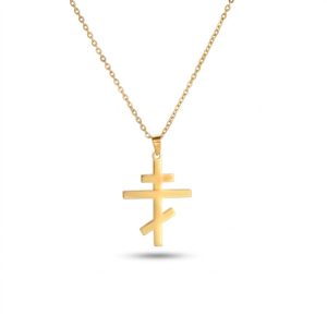 russian orthodox cross necklace gold