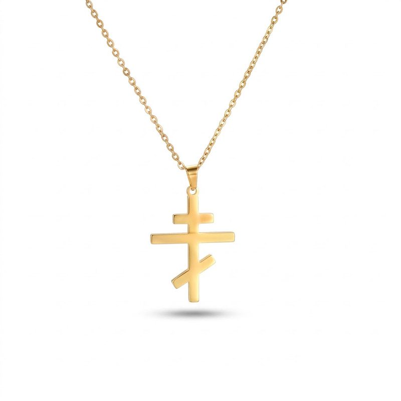 russian orthodox cross necklace gold