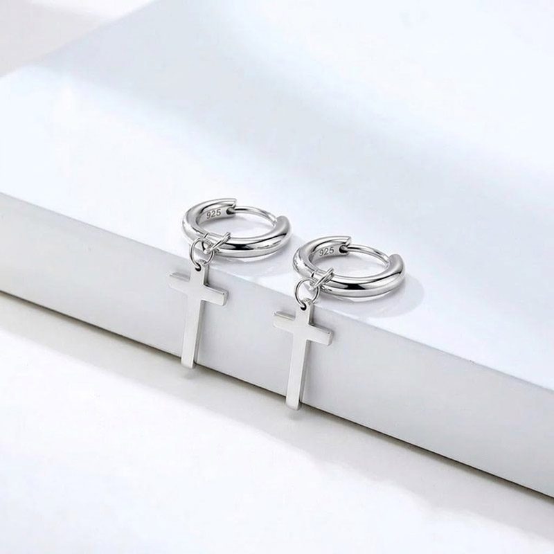 925 sterling Silver Cross Earrings Dangle simple cross 925 sterling Silver Cross Earrings Dangle simple cross
