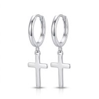 Silver Cross Earrings Dangle
