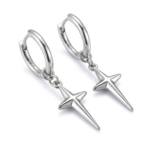925 sterling Silver Cross simple Earrings dangle