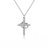Silver Cross Necklace with Crown