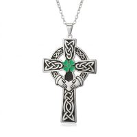 Silver Irish Cross Necklace stainless steel