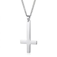 Silver Upside Down Cross Necklace
