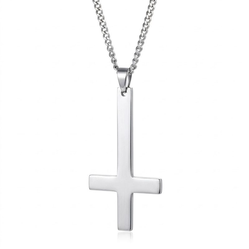 Silver Upside Down Cross Necklace