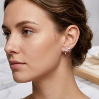 Small Cross Hoop Earrings 925 sterling silver for womens