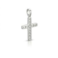 small sterling silve cross pendant with zircon cubic
