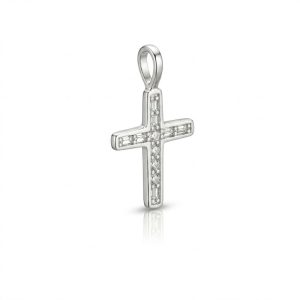 small sterling silve cross pendant with zircon cubic