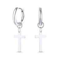 stainless steel cross earrings men