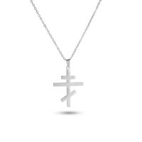 stainless steel orthodox cross necklace