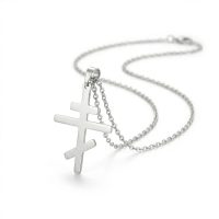 Stainless Steel silver Orthodox Cross Necklace modern