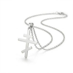 Stainless Steel silver Orthodox Cross Necklace modern