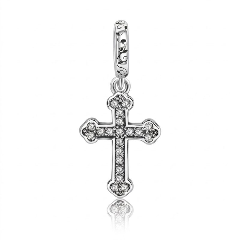 925 Sterling Silver Cross Charm bracelet or necklace