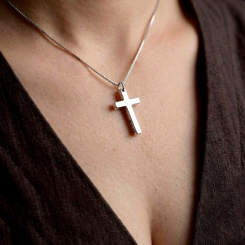 925 Sterling Silver Cross Pendant thickness: 0.12 in for Women 925 Sterling Silver Cross Pendant thickness: 0.12 in for Women