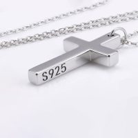 925 Sterling Silver Cross Pendant small with thickness: 0.12 in