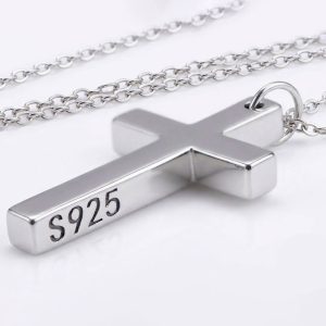 925 Sterling Silver Cross large Pendant for Mens, no chain