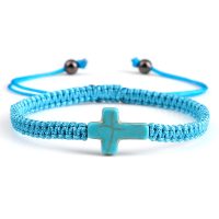 Cross Adjustable Bracelet turquoise