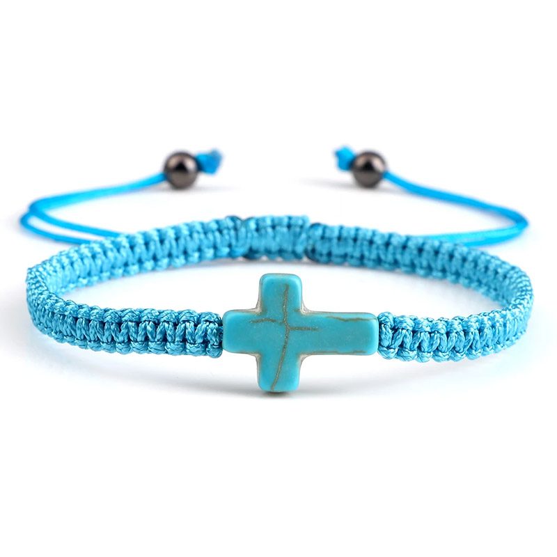 Cross Adjustable Bracelet turquoise