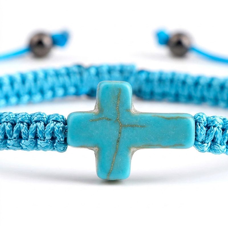 Cross Adjustable Bracelet turquoise Cross Adjustable Bracelet turquoise cord