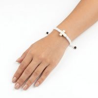cross bracelet string white for womens or mens