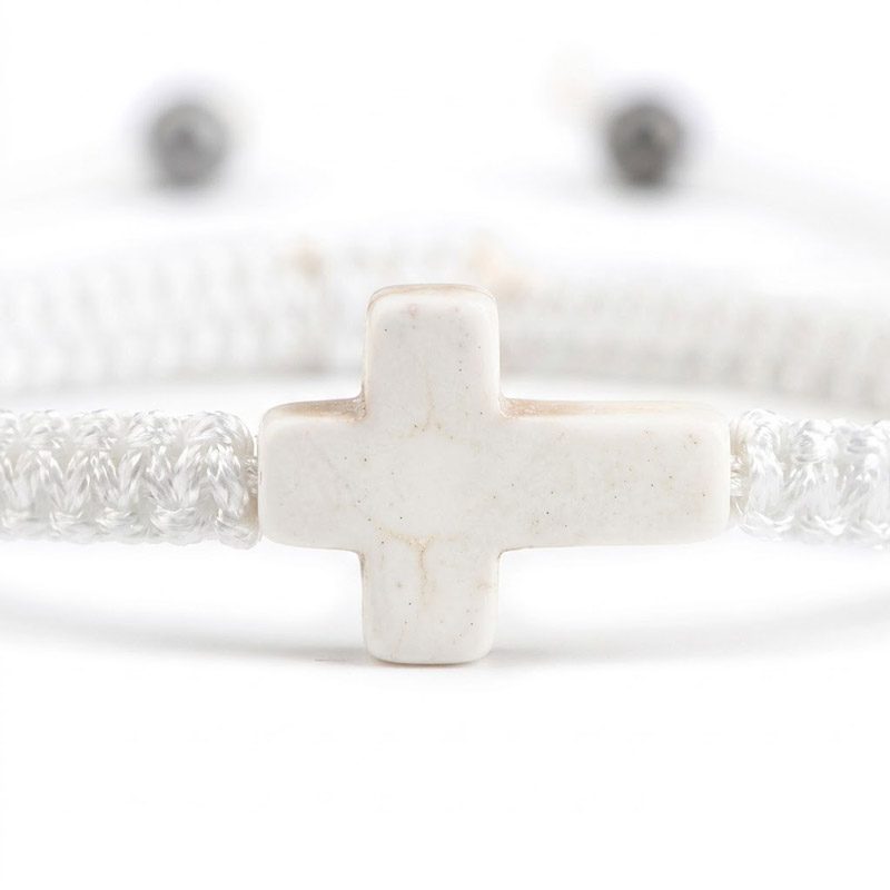 cross bracelet string white adjustable cross bracelet string white adjustable