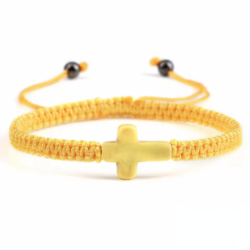 cross friendship bracelet​ yellow