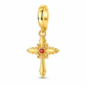 Ornate Gold Plated Cross Charm – Lilia