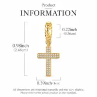 gold diamond cross charm gloria