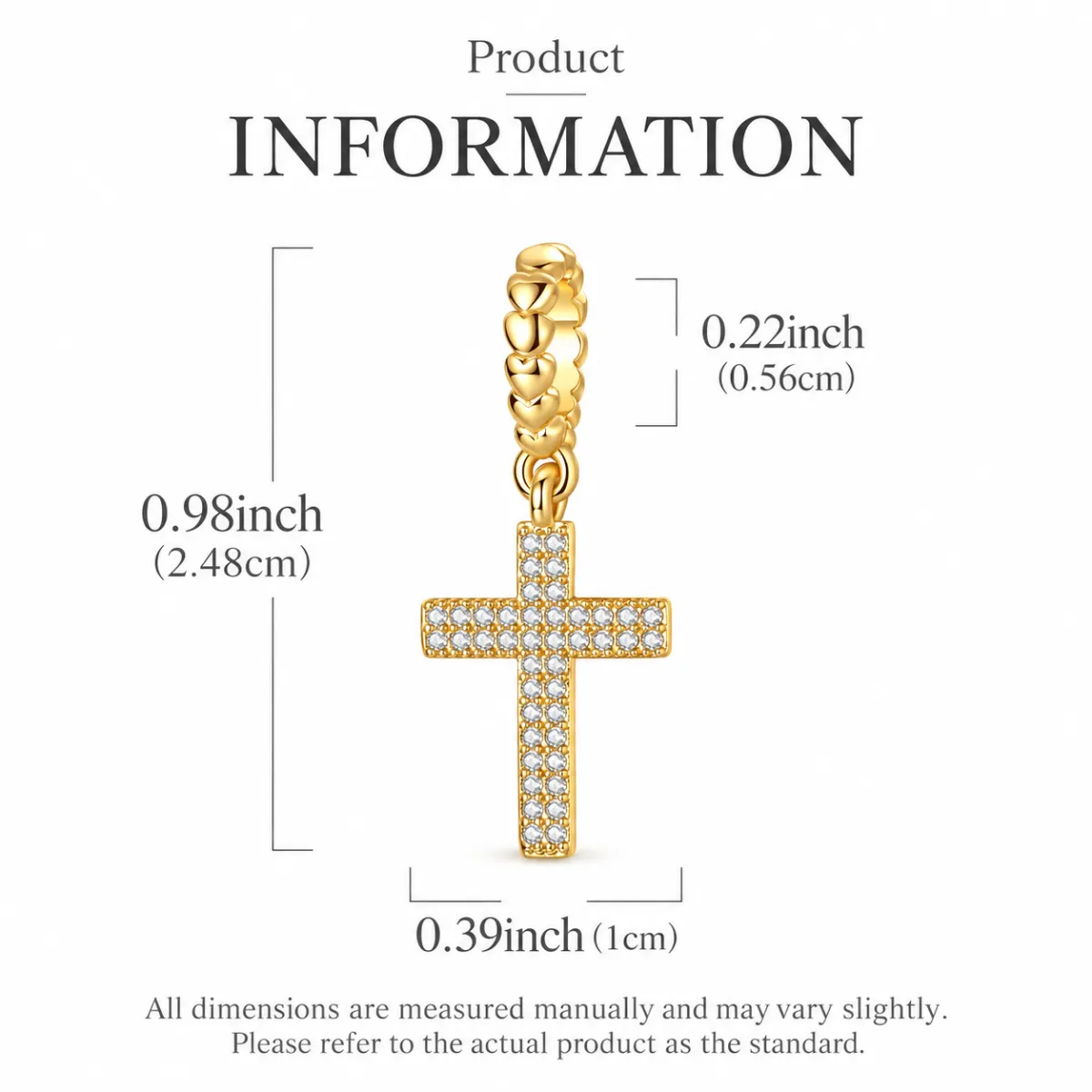 Gold Diamond Cross Charm – Gloria
