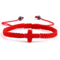 red string bracelet with cross ajustable