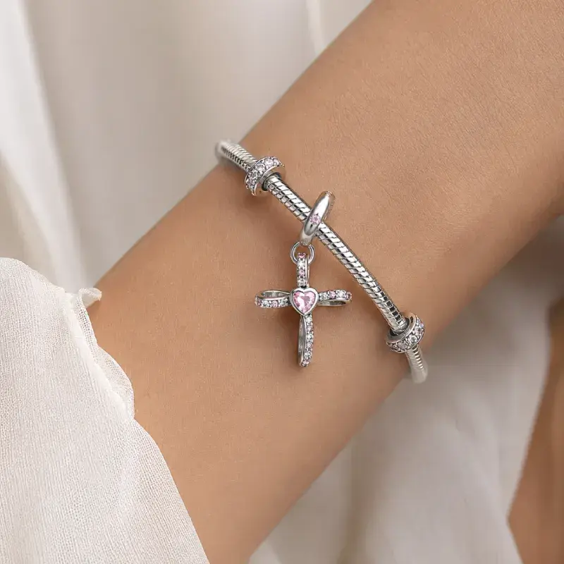 sparkling cross dangle charm caritas sparkling cross dangle charm caritas