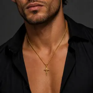 18k gold crucifix cross necklaceâ