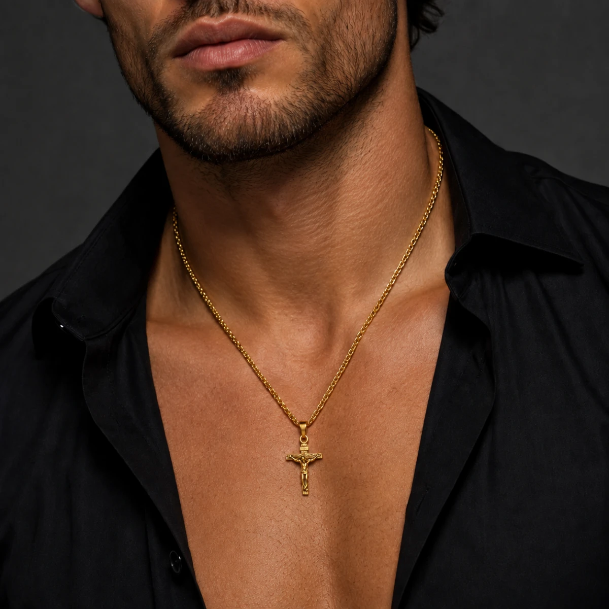 18k gold crucifix cross necklaceâ
