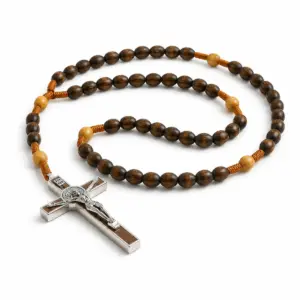 rosary bead necklaceâ for men, white background