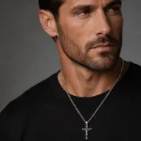 silver crucifix cross necklace calvary