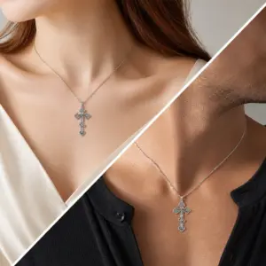 Silver Russian Orthodox Crucifix - Beatrice