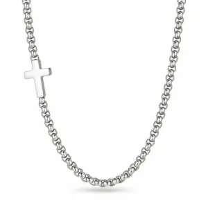 Stainless Steel Sideways Cross Necklace – Verso